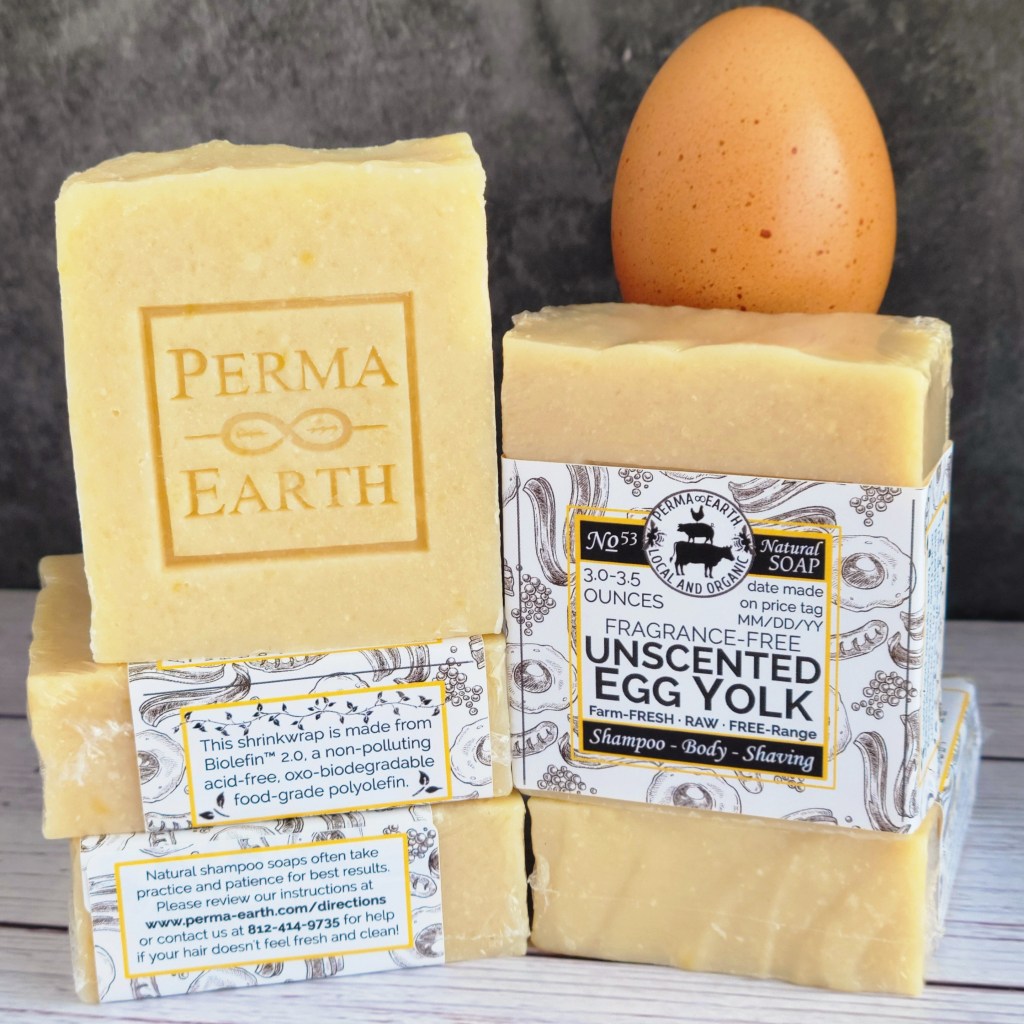 Unscented Egg Yolk Shampoo Body Shaving Soap PERMA∞EARTH