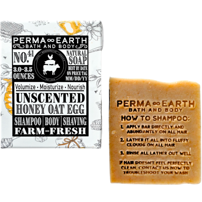 Unscented Honey Oat Egg All-In-One Soap